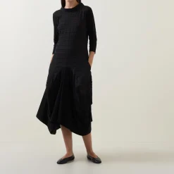 Bubble Jacquard Asymmetric Dress Women Dresses