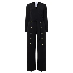 Outlet Button-Detail Wide Leg Jumpsuit Women Jumpsuits