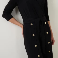 Outlet Button-Detail Wide Leg Jumpsuit Women Jumpsuits