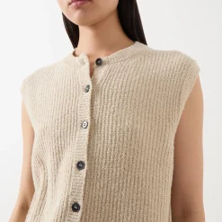Online Button-Down Knitted Vest Women Sweaters & Cardigans
