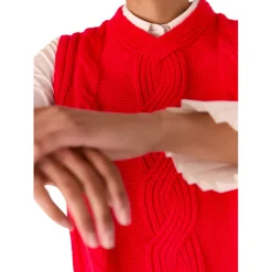 New Cable Detail Knitted Vest Women Sweaters & Cardigans