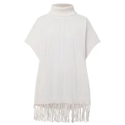 Cable Knit Fringed Cape Women Coats & Jackets|Sweaters & Cardigans