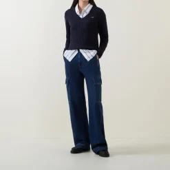 Hot Cable Knit V-Neck Sweater Women Sweaters & Cardigans