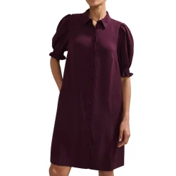 Hot Candice Scalloped Mini Shirt Dress Women Dresses