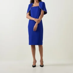 Cape-Sleeve Pencil Dress Women Dresses|Mother Of The Bride