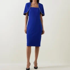 Cape-Sleeve Pencil Dress Women Dresses|Mother Of The Bride