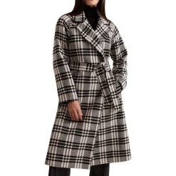 Clearance Cassie Check Wrap Coat Women Coats & Jackets