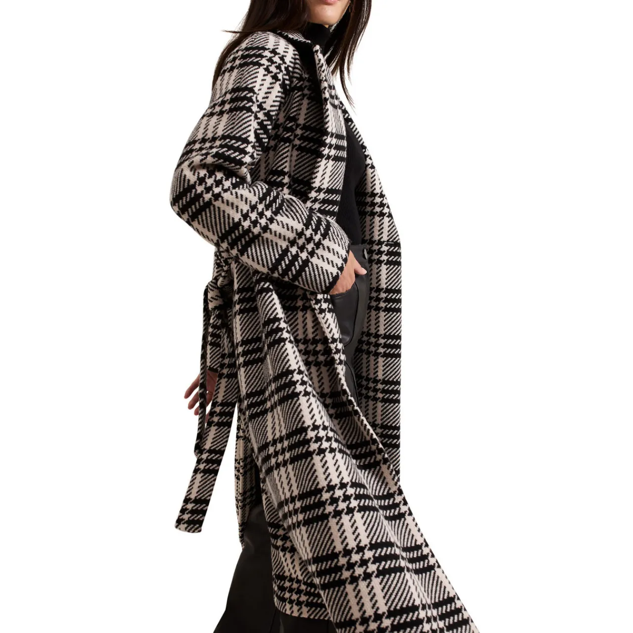 Clearance Cassie Check Wrap Coat Women Coats & Jackets