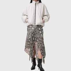 Discount Cassie Snakeskin Asymmetric Skirt Women Skirts