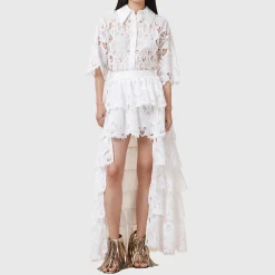 Cavarly Tiered Broderie Anglaise Skirt Women Skirts