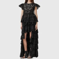 Clearance Cavarly Tiered Broderie High-Low Skirt Women Skirts