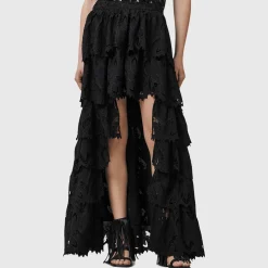Clearance Cavarly Tiered Broderie High-Low Skirt Women Skirts