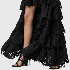 Clearance Cavarly Tiered Broderie High-Low Skirt Women Skirts