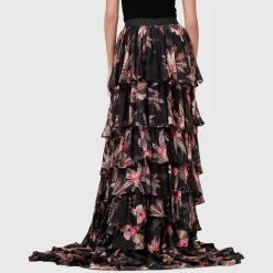Discount Cavarly Tiered Floral Skirt Women Skirts