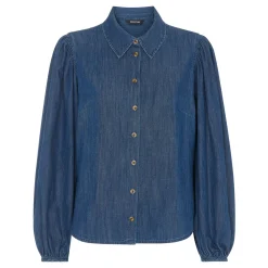 Discount Chambray Pleat Shirt Women Tops