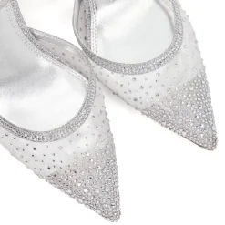 Best Charismatic Mesh Diamante Slingback Courts Women Heels