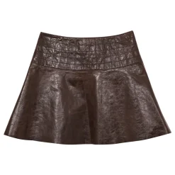 Best Charlie Leather Flared Mini Skirt Women Skirts