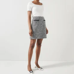 Charlie Tweed Mini Skirt Women Skirts