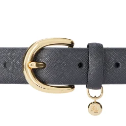Outlet Charm Crosshatch Leather Belt Women Belts