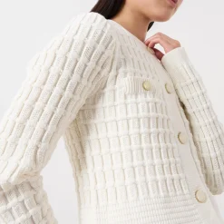 New Chin Textured Cardigan Women Sweaters & Cardigans