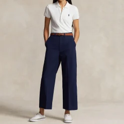 Discount Chino Cropped Wide Leg Trousers Women Trousers & Shorts