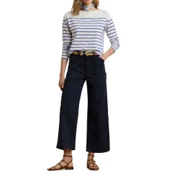 Outlet Chino Wide Leg Cropped Trousers Women Trousers & Shorts