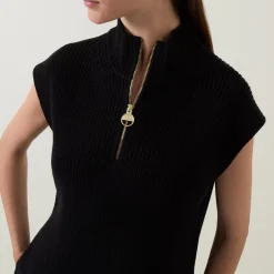 Clara Half-Zip Ribbed Knit Sweater Women Sweaters & Cardigans