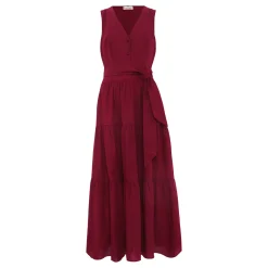 Sale Clarissa Button Front Tiered Dress Women Dresses