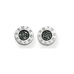 Classic Black Pavé Ear Studs Women Earrings