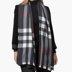 Hot Classic Check Merino Wool Scarf Women Scarves