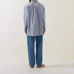 Online Classic Striped Oversized Oxford Shirt Women Tops