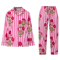 Outlet Claudia Floral Stripe Pyjama Set Women Sleepwear