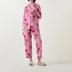 Outlet Claudia Floral Stripe Pyjama Set Women Sleepwear