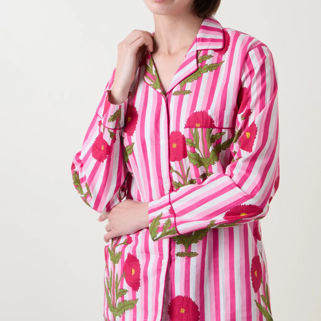 Outlet Claudia Floral Stripe Pyjama Set Women Sleepwear