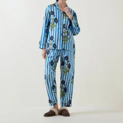 Clearance Claudia Floral Stripe Pyjama Set Women Sleepwear