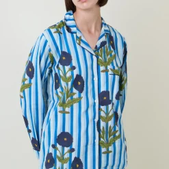 Clearance Claudia Floral Stripe Pyjama Set Women Sleepwear