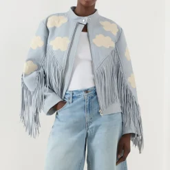 Outlet Cloud Fringed Leather Jacket Women Coats & Jackets