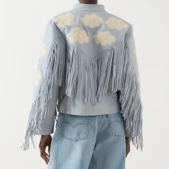 Outlet Cloud Fringed Leather Jacket Women Coats & Jackets