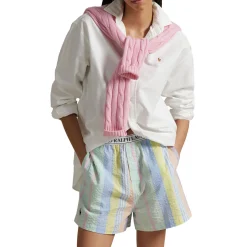 Outlet Coastal Stripe Logo Boxer Shorts Women Sleepwear