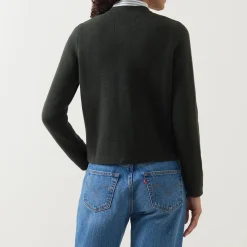 Hot Contrast Knit Cardigan Women Sweaters & Cardigans