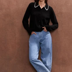 Best Contrast Trim Cardigan Women Sweaters & Cardigans