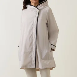 Sale Contrast-Trim Parka Jacket Women Coats & Jackets