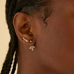 Hot Cosmic Crystal Ear Jacket Stud Earrings Women Earrings