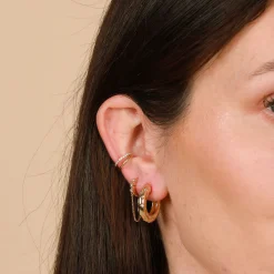 Sale Cosmic Star 18k Gold-Plated Hoops Women Earrings