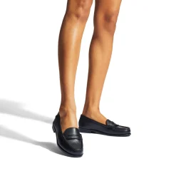 Hot Crackle Penny-Trim Loafers Women Loafers