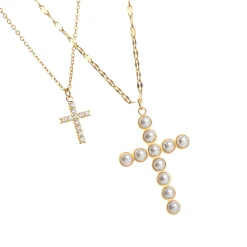 Sale Cross Double-Layer Necklace Women Necklaces