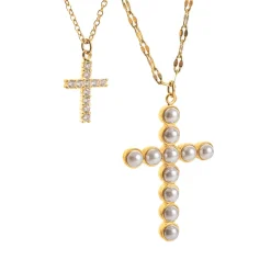 Sale Cross Double-Layer Necklace Women Necklaces