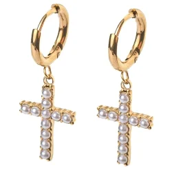 Clearance Cross Huggie Earrings Women Earrings