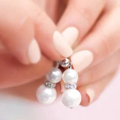 Sale Crystal Pearl Drop Earrings Women Earrings