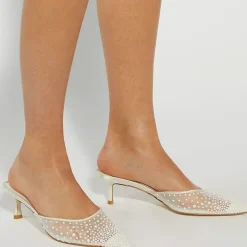 Discount Cuddling Embellished Bridal Mules Women Heels|Occasion Dressing